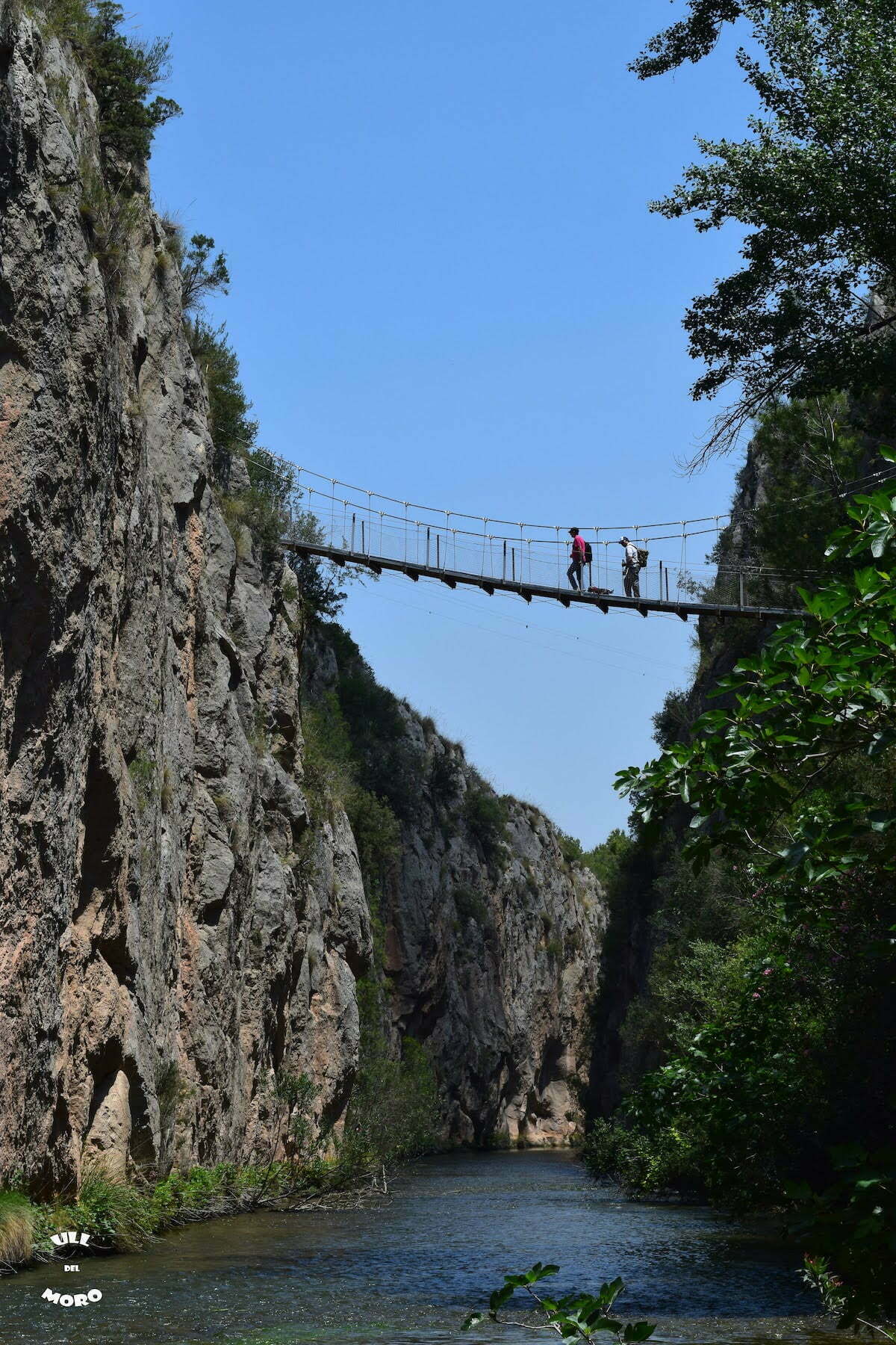 Crossing bridge on the Chulilla hike. 