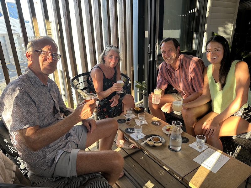 Enjoying cocktails at Hope Distillery's StrangeLove.